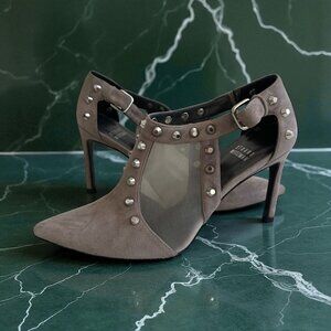 STUART WEITZMAN Gray Suede Studded Heels Size 5.5